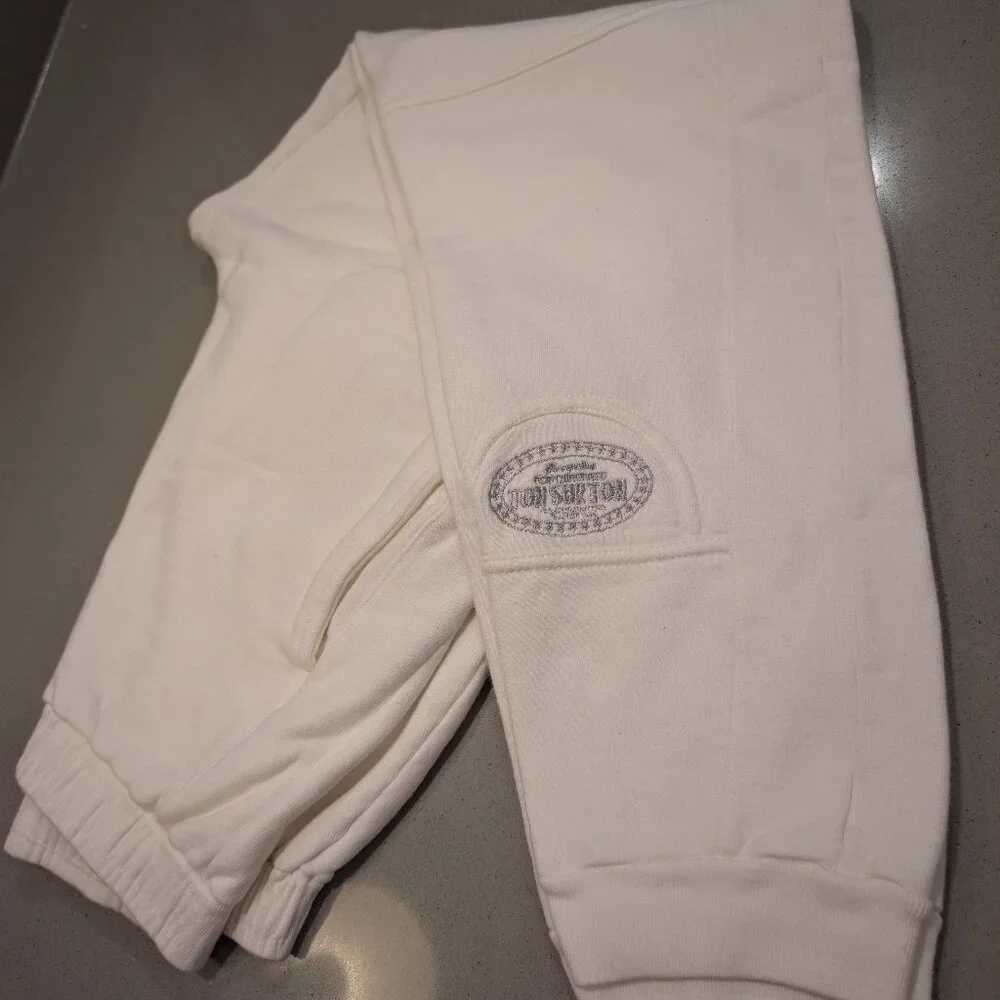 Sm Vtg 80s Ton Sur Ton Sweat pants Off White LOGO  Pockets Jogger streetwear